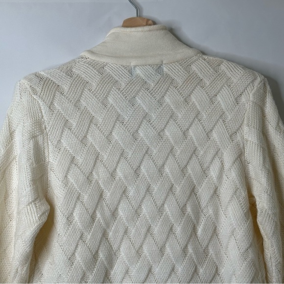 Vintage Woven Cardigan Sz L Quilted Knit Pearl Button Front Sweater Grannycore - Picture 9 of 14